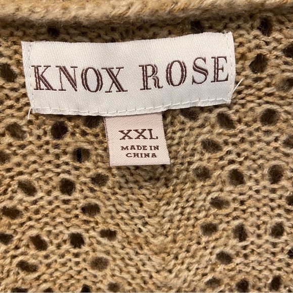 Knox Rose Camel Fringe Open Front Long Cardigan XXL - Picture 6 of 10